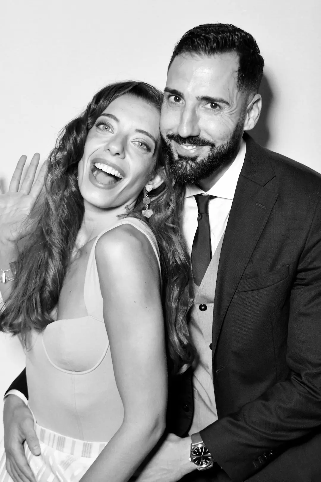 Foto de pareja en Blanco y Negro del fotomatón RETROMATA